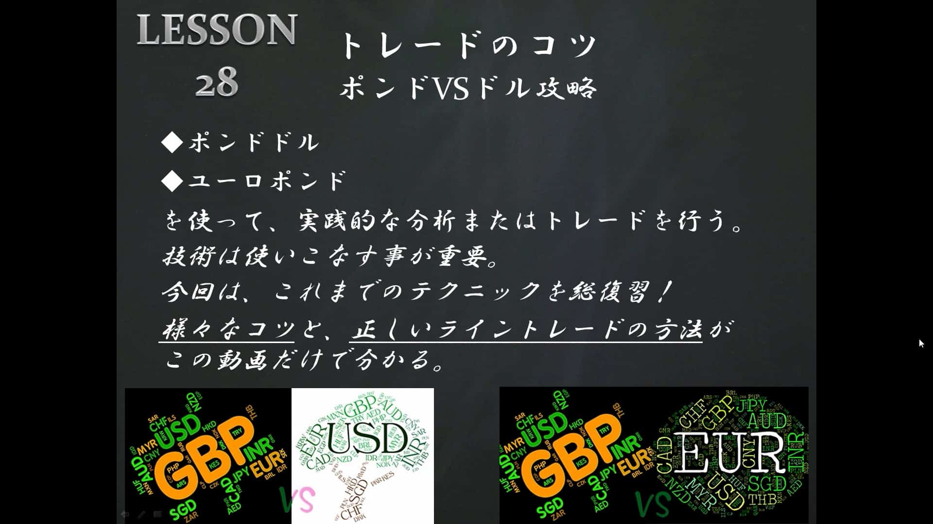 LESSON28 トレードのコツ ポンドVSドル